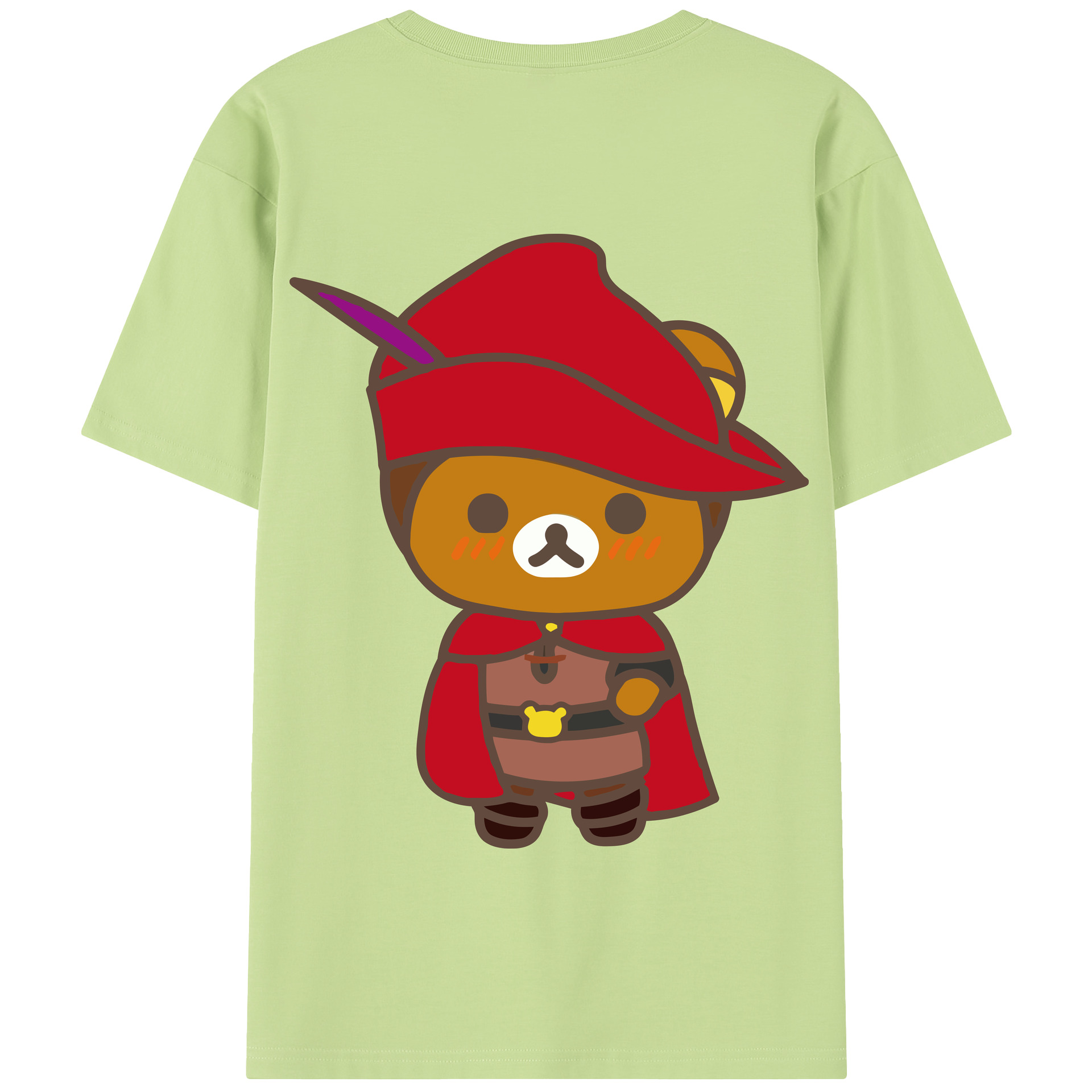 （画像用） リラックマ リラックマ キイロイトリ Rilakkuma Korilakkuma Kiiroitori 綿100％半袖Tシャツ（背面プリント）